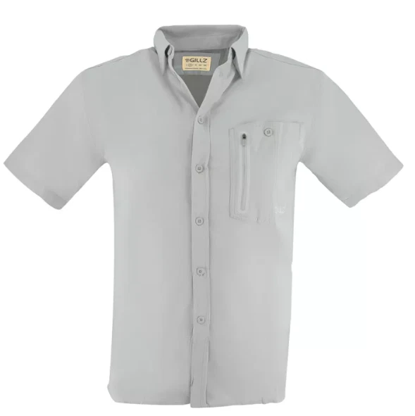 NEW Gillz Men's Short Sleeve Deep Sea Woven Fishing Shirt UPF 30+ Size Medium