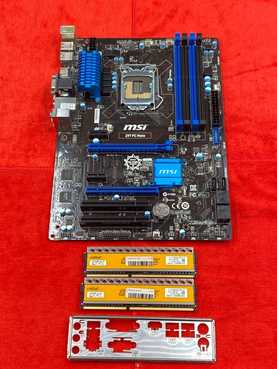 MSI Z97 PC MATE LGA1150 ATX MOTHERBOARD 16GB CRUCIAL BALLISTIX