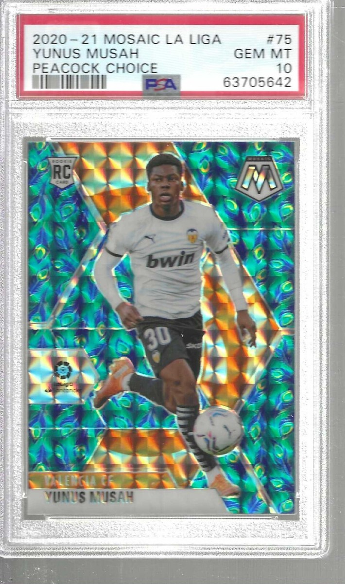 20-21 久保建英 Mosaic La Liga Peacock PSA 10 2020-21 MOSAIC LA LIGA #75 YUNUS MUSAH PEACOCK CHOICE ROOKIE PSA