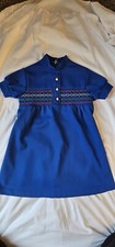VINTAGE 1980s MONTGOMERY WARD SIZE 6 7 GIRLS Blue MULTI color Design DRESS Zip