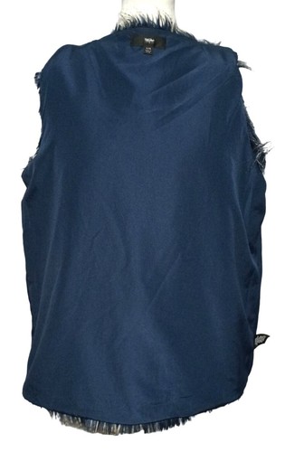 Blaue Federweste mit Kunstfell Damen Größe XL von Mossimo - Bild 8 von 12