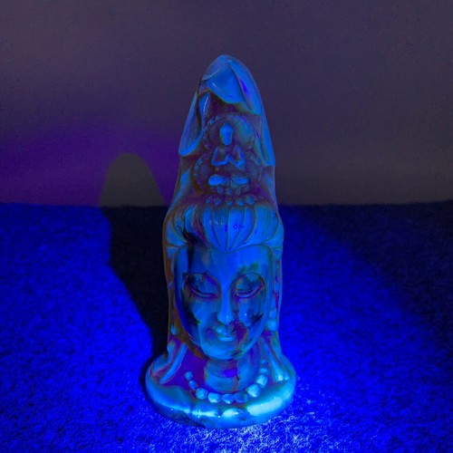15cm Exquisite decor amber succinum carve kwan yin guanyin head statue resin - Picture 6 of 9