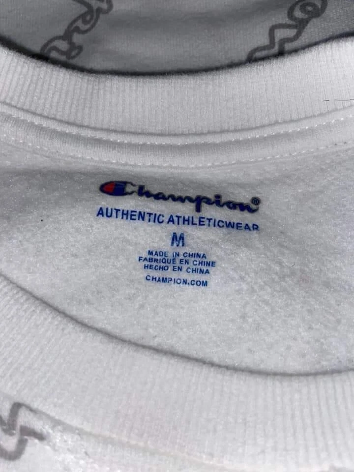 Sudadera Chapion Niñas Talla Mediana Blanca Con Logo Gris Foto 4 de 4