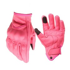 shamofeng Touchscreen Motorcycle Gloves Leather Gloves for Women Motorcross Pink