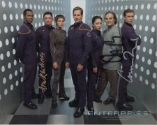 Star Trek Enterprise TV 8 x 10 Cast Photograph with Three Authenic Autographs #1