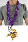 New NFL MINNESOTA VIKINGS HEAD FOAM LOGO BIG FAN CHAIN PURPLE Necklace