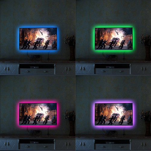 Streifen RGB 5050 SMD LED Strip Fernseher USB 1 2 5 MT IP20 Innen Licht Haus - Bild 4 von 5