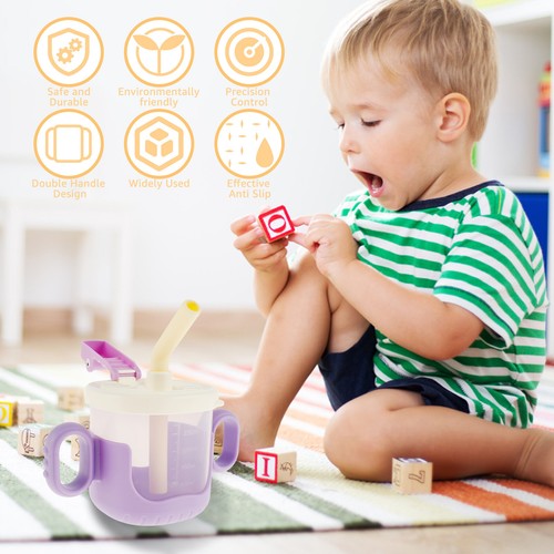 Baby Sippy Cup 300ml Baby Straw Cup with Silicone Straw and Double Handle xdzpm - Picture 2 of 15