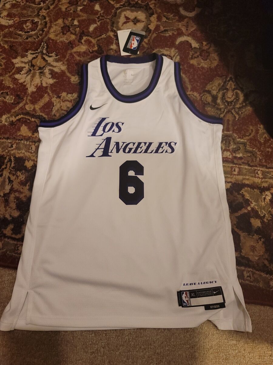 Nike Men's 2022-23 City Edition Los Angeles Lakers LeBron James #6 White Dri-FIT Swingman Jersey
