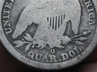 1840 O Silver Seated Liberty Quarter- New Orleans, With Drapery, VG Details