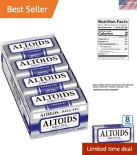 Arctic Peppermint Breath Mints - Sugar-Free Hard Candy, 1.2 oz Tins, Pack of 8