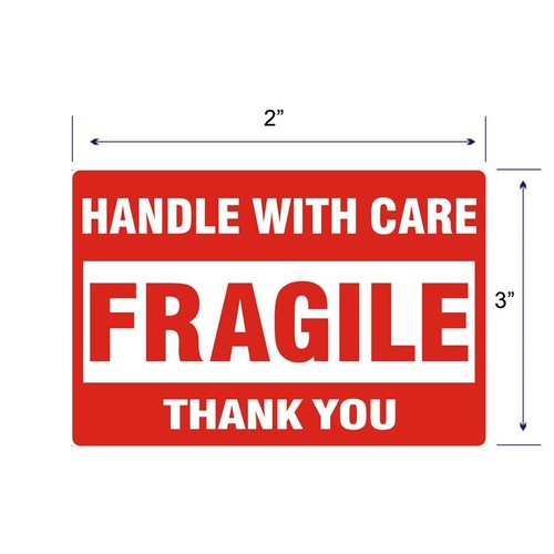 12 Rolls 2x3 Fragile Stickers Handle with Care Thank You Shipping Label 500/Roll - Picture 2 of 7