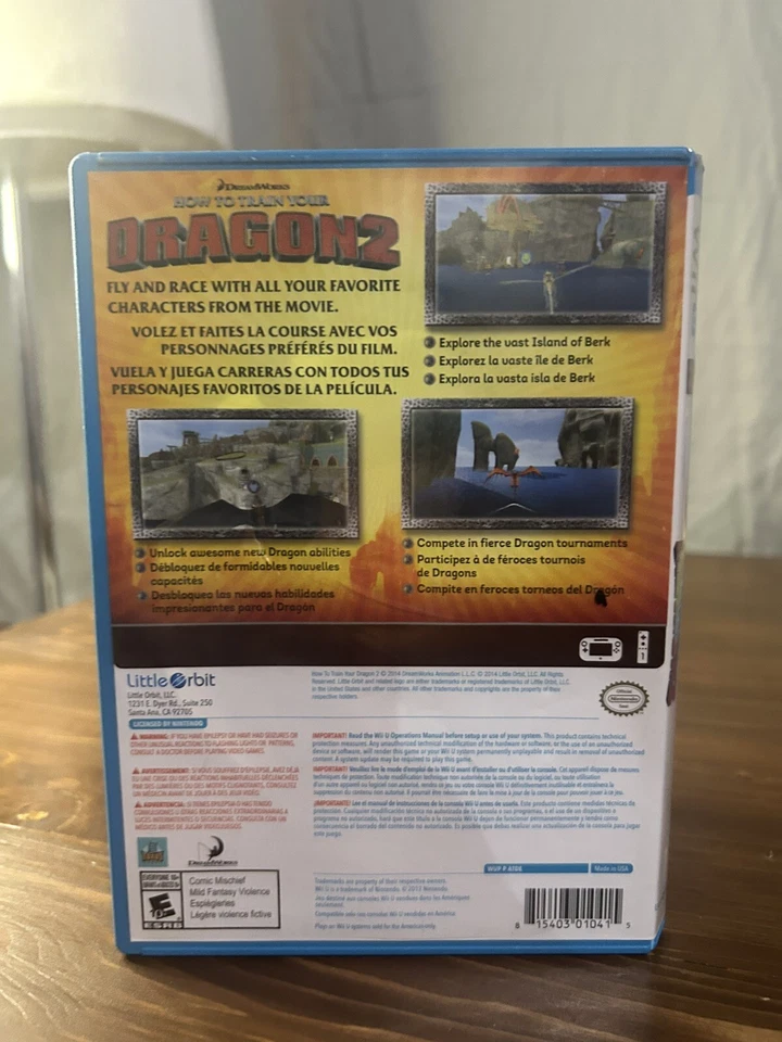 How to Train Your Dragon 2 Nintendo Wii U Game Complete w Manual CIB Dreamworks - Image 3 of 3