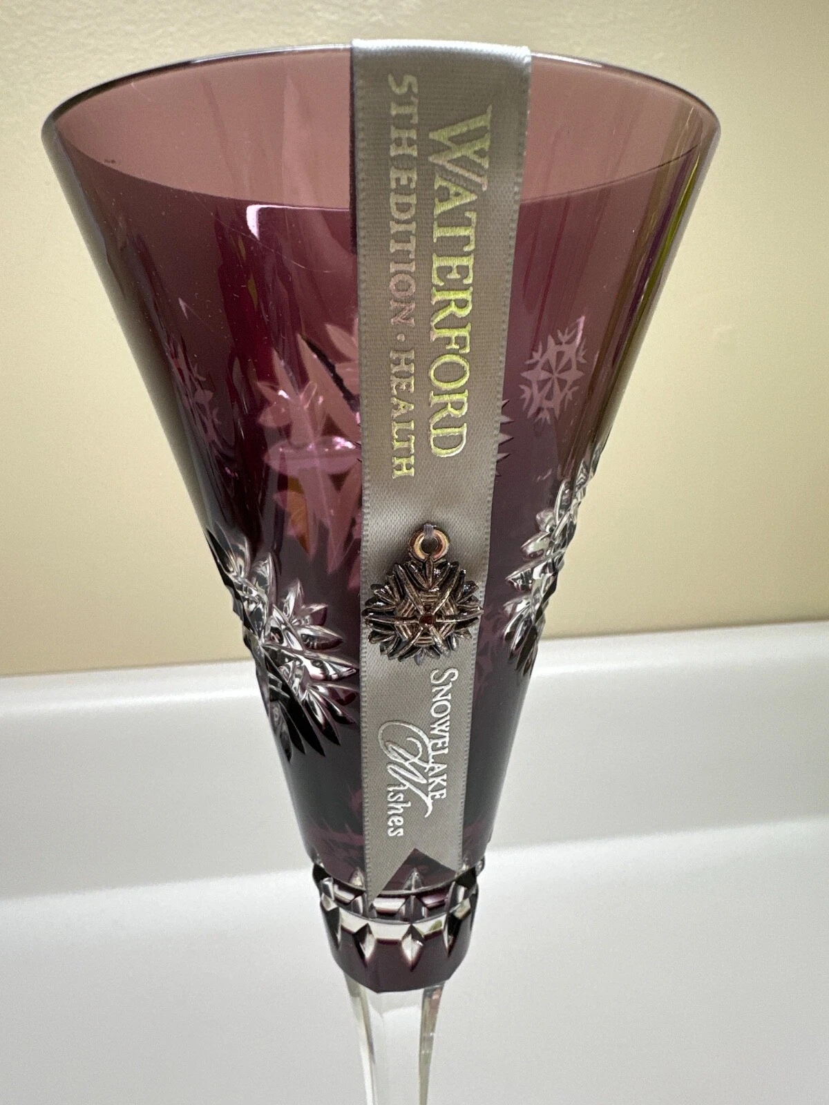 Waterford Crystal Snowflake Wishes Amethyst Health Flute - Thumbnail 4
