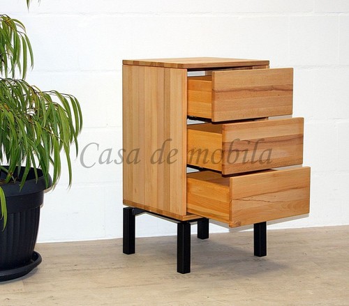 Schubladenkommode mit Metallgestell M8 WALK IN 46x85x42cm Kernbuche massiv geölt - Bild 2 von 5