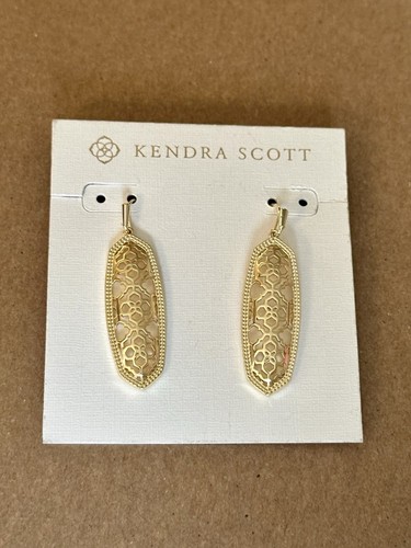 Orecchini Kendra Scott Elle Filigree Drop Argento Rodiati, Nuovi