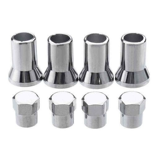 Hex Cap Auto Accessories Right Front Left Stem Cap Tire Valve 4pcs Chrome - Picture 3 of 8