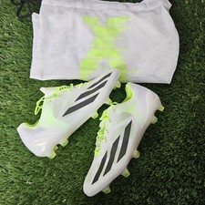 New Adidas X CRAZYFAST FG Sz 6.5 Cloud White Black Lemon GY7377 Soccer Cleats