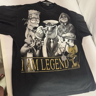Cartoon Hip Hop Mashup T Shirt 3XL Bart Simpson Bugs Bunny Mario Streetwear