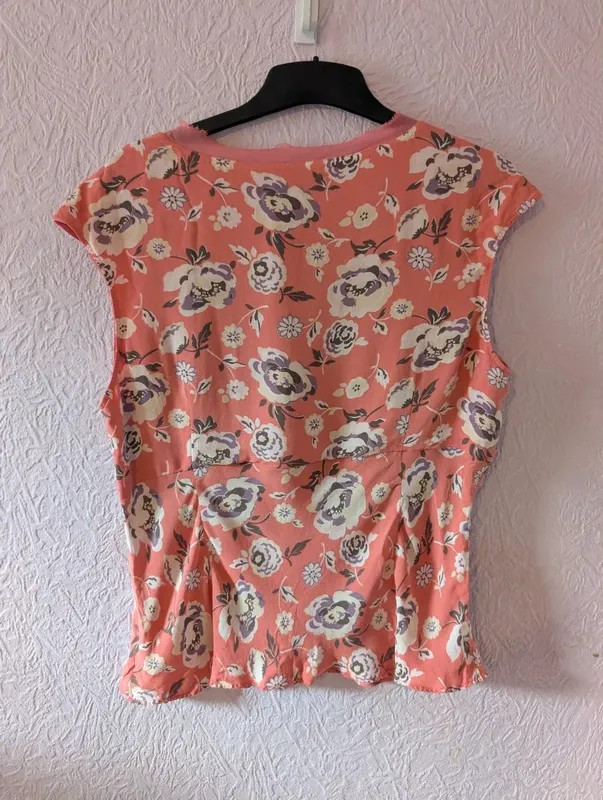 Boden 100% Silk Floral V-Neck Sleeveless Top Size 18 image 4