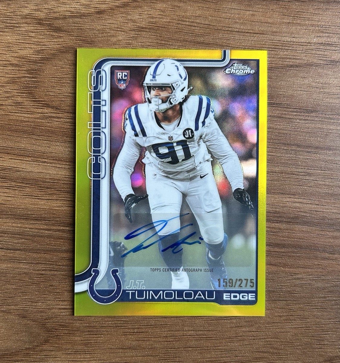 2025 Topps Chrome JT TUIMOLOAU #RA-JT Rookie Auto Yellow Refractor