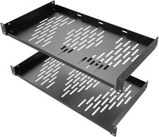 2PCS 1U Universal Server Rack Shelf 10" Deep Vented Cantilever Mount Tray 19  