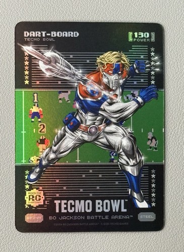 Bo Jackson Battle Arena Tecmo Bowl Dart-Board Jaxson Dart Steel Battlefoil RC🔥