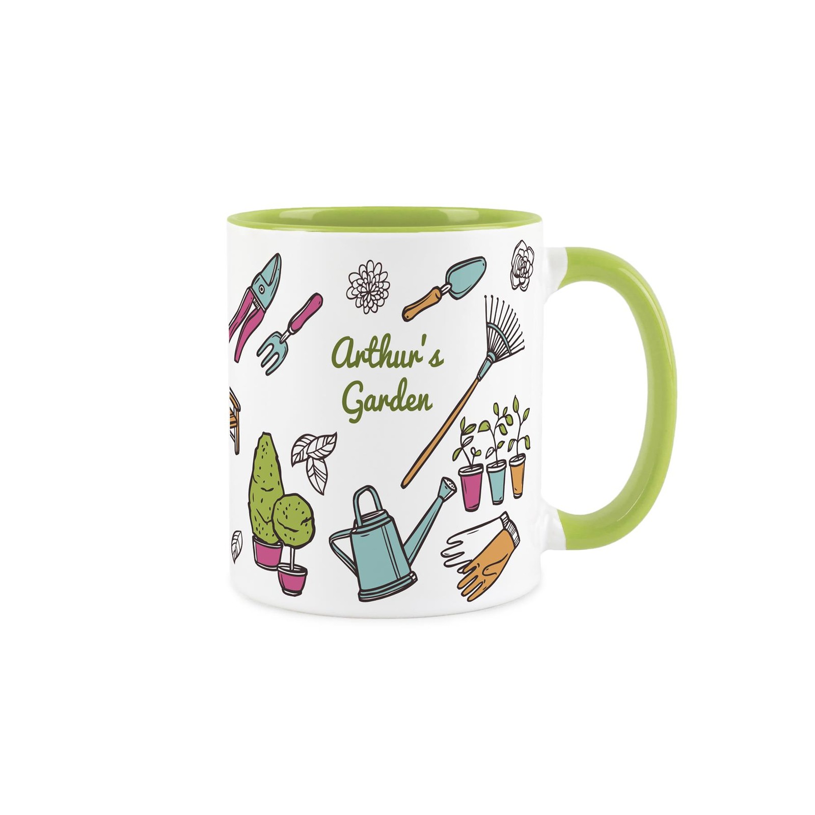 Personalised Green Gardening Mug - Ceramic Cup Gifts for Gardeners