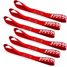 KODIAK STRAPS 6Pk Soft Loop Tie Down Straps 1.5x18in 10,000lb Red ATV Mot