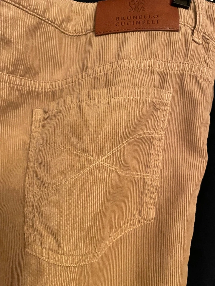 795 $ BRUNELLO CUCINELLI HOMBRES PANA Cinco Bolsillos JEANS/PANTALONES TALLA: US 36R Foto 3 de 4