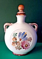 GK GMUNDNER KERAMIK AUSTRIA CERAMIC BOTTLE ROUND SHAPED ALCOHOL WITH STOPPER