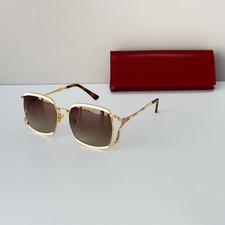 Gucci GG0593S Gold Frame Brown Gradient Lens Sunglasses Italy Luxury