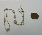 925 Sterling Silver & Vermeil Textured Wavy Beaded Chain Necklace 3.9g — photo 2