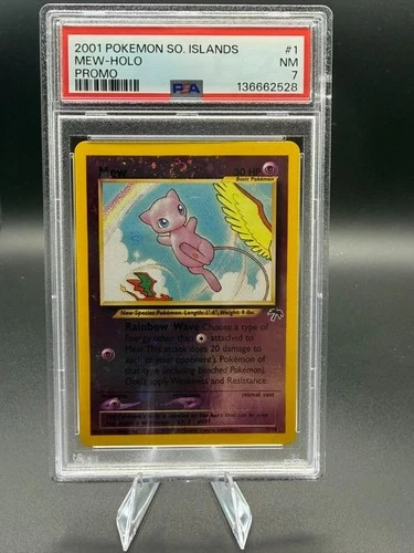 Mew 01/18 Southern Islands Reverse Holo - PSA 7 - 2 SWIRLS