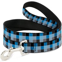 "Dog Leash 6-FEET Checker Mosaic Blue Narrow 0.5\" (Us Import)"