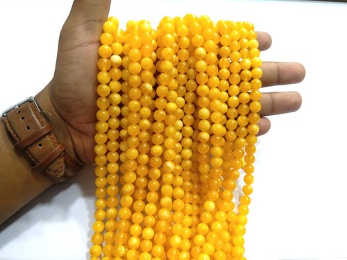Amber Baltic Round beads 8mm Smooth Gemstone Plain Beads 14"Inch 1 Strand - Picture 3 of 12