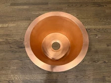 18" Round Copper Bar Kitchen Sink Pure Copper Handmade
