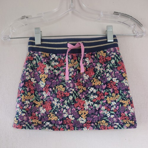 Mini Boden Skirt Sz 5-6 Preppy Boho Floral Sweatshirt Pull On Cotton Blend Fall