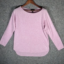 Macy's Charter Club Luxury Cashmere Pink Pullover Sweater Cozy Minimalist LARGE