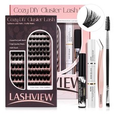 LASHVIEW Lash Cluster Kit, 168 pcs DIY Lash Extensions Kit 56 with equipment
