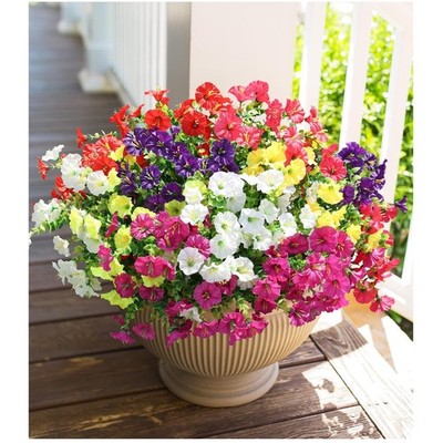 UV Resistant Fake Morning Glory Flowers - 12 Bundles