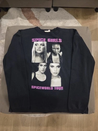Spice Girls Spice World Tour Band Longsleeve Cr 1990s vintage concert t-shirt, vintage, size XL, single stitch, B+ condition