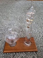 Galileo Thermometer with Glass Globe Barometer