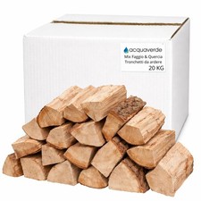 acquaverde Legna da Ardere 20 kg di Faggio e Quercia in tronchetti per Camino