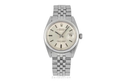 Rolex Datejust 36 Silver Dial Stahl / Weissgold Automatik Herrenuhr 1601 Vintage
