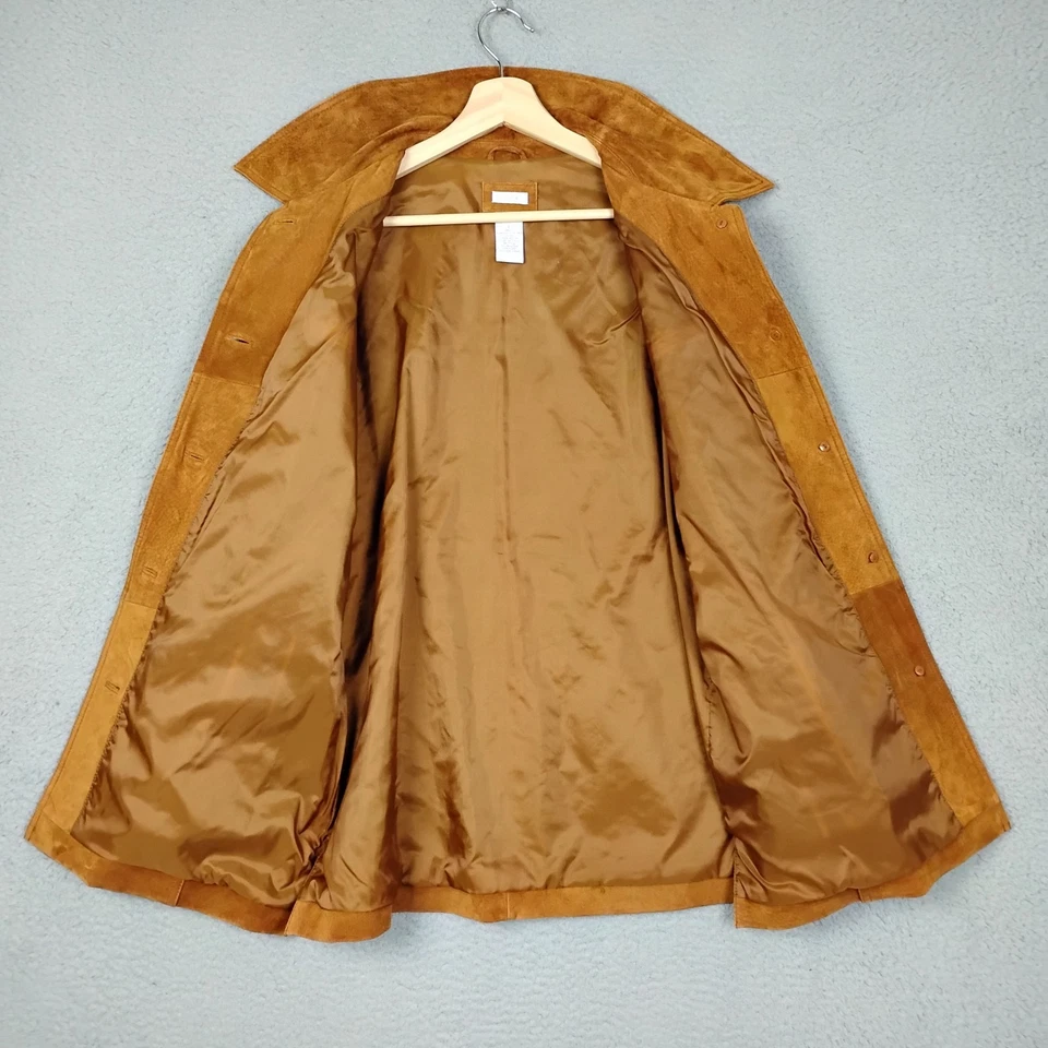 Chaqueta Cherokee De Colección Para Mujer L Marrón Cuero Gamuza Genuino Botón Delantero Abrigo Foto 3 de 4