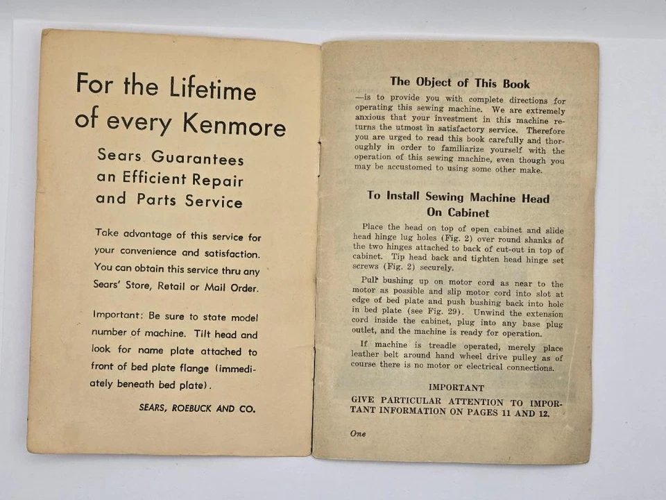 Instrucciones para máquina de coser rotativa eléctrica Kenmore folleto manual de colección Foto 4 de 4