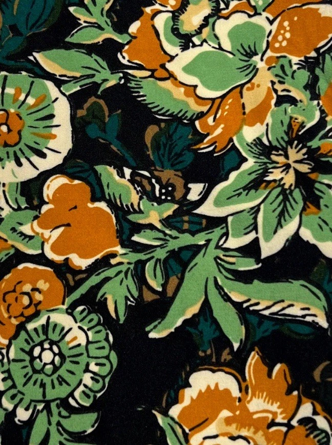 Леггинсы LuLaRoe OS один размер трудно найти черный зеленый золотой цветок абстрактный лилия роза мягкий - Изображение 2 из 4