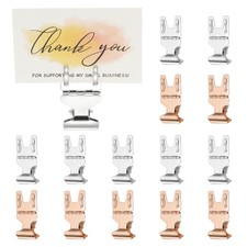 20PCS Sign Clips, Metal Sign Holder Clip Rotatable, Rose Gold Silver
