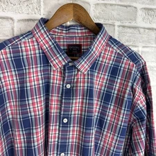 UNTUCKit Torrey Ridge Pink & Blue Plaid Long Sleeve Button Shirt Mens XXXLC 3XL